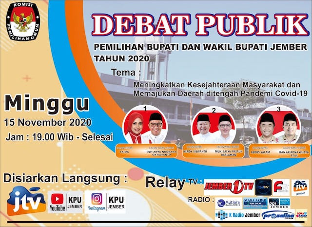 Ikuti dan Cermati Debat Publik Calon Pemimpin Jember Tahun 2020